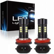 2 bóng đèn LED sương mù ô tô H11 JPH16 3030 21SMD, ánh sáng trắng 6000K, đèn chạy ban ngày DRL, đèn LED ô tô, 12V 24V - 21SMD - Xem 13
