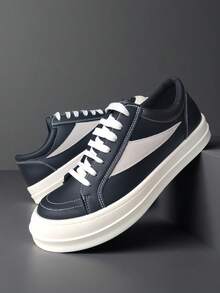 1 đôi giày đôi, mẫu mới mùa xuân 2026, đế dày, phong cách retro châu Âu, thời trang Ý, giày thể thao casual, giày đế cao đa năng cho đường phố (Họa tiết đế và đường khâu không đối xứng được phân bố ngẫu nhiên) - màu đen - Xem 6