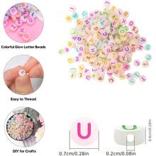 Fashionable Mixed Acrylic Beads, Colorful & Letter Beads, DIY Jewelry Making Accessory Set - Multicolor - View 6