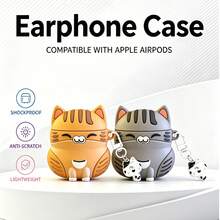 Estojo de Fone de Ouvido em Formato de Gato Compatível com os Modelos Mais Recentes Apple Pro 3 e Air 1/2/3/4/Pro/Pro 2/Pro 3 Um Acessório de Estimação Indispensável para Donos de Gatos - Multicolorido - Visão 1