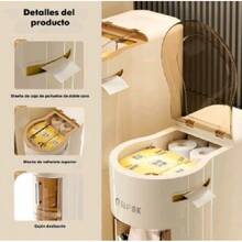 Mobiletto stretto in plastica a 2/3/4 livelli per riporre oggetti, mobile da pavimento con ruote e supporto per carta igienica, con cassetti salvaspazio - 4 piani - Visualizzare 4