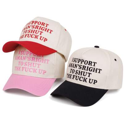 1 pièce Casquette de baseball à slogan drôle brodé, casquette de rue décontractée bicolore à bord incurvé réglable