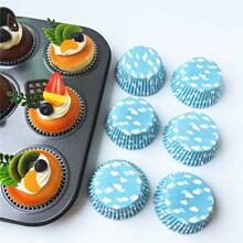 Cake Paper Cup Liners Cloud Sky Pattern Greaseproof Paper Baking Cups Cake Liners Baking Tools Cake Tools - Clouds and Sky - View 6