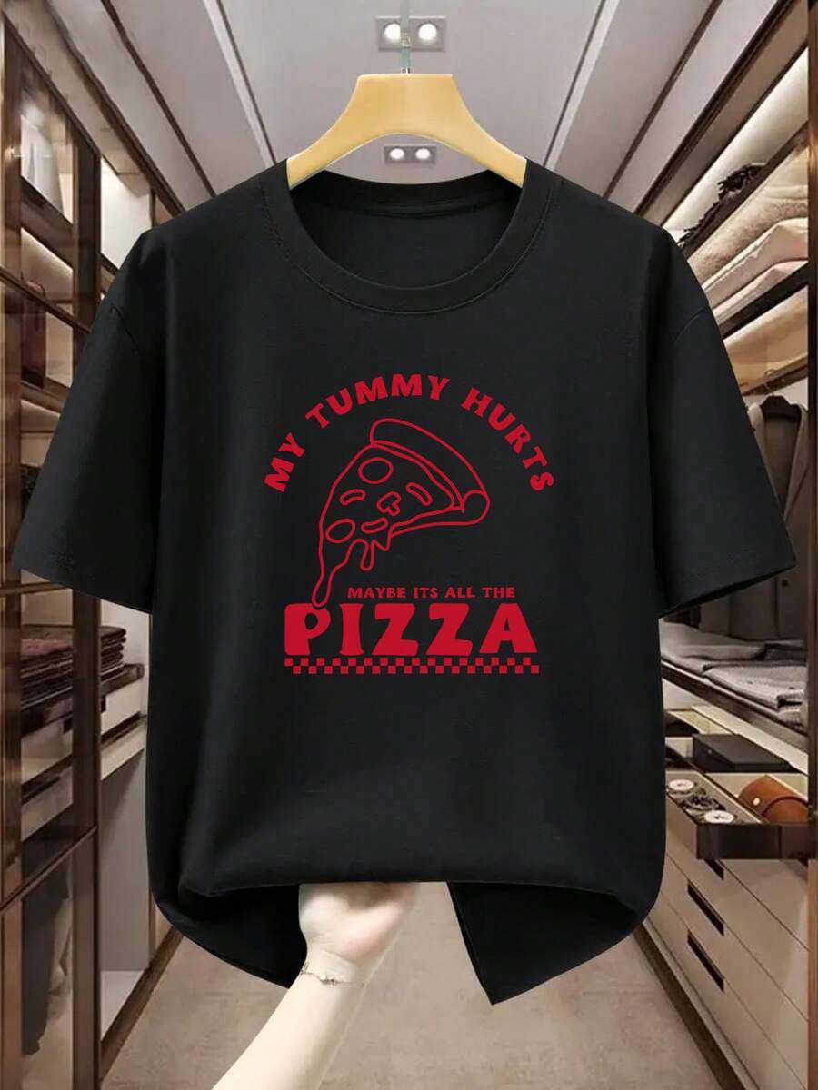 Camiseta Divertida para Amantes de la Pizza - Talla Grande Hombre - Camiseta Suave y Transpirable para Grandes y Altos - Diseño con Rebanada Roja en Blanco - Ropa Casual para Adultos y Adolescentes - Lavado a Máquina, Corte Relajado, Estampado Audaz, Material Cómodo, Moda Juvenil, TALLA GRANDE