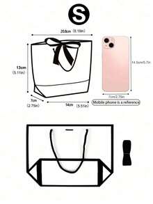 Bow Decor Paper Gift Bag, White Large Capacity Tote Bag, Suitable For Halloween, Thanksgiving, Christmas, New Year, Wedding, Birthday Gift Packaging, Minimalist Solid Color Shopping Bag, Cheapest Item, Jewelry Gift Box For Christmas Party, Summer Wedding, Wedding Season, Outdoor Party, Holiday Party - White - View 8