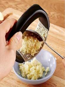 1pc Stainless Steel Garlic Press, Professional Garlic And Ginger Grinder With Ergonomic Handle, Rust-Proof, Multi-Function Vegetable, Fruit And Spice Grinder, Suitable For Camping, Home, Hotel And Restaurant Use, Kitchen Accessory - Multicolor - View 6