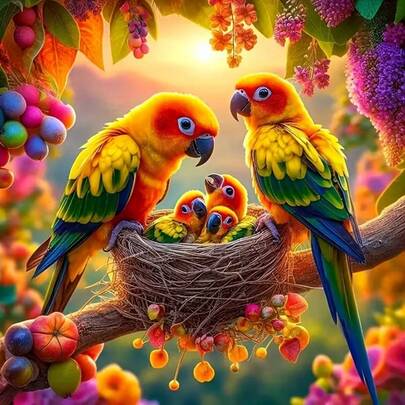 1pc [30*30cm/11.8*11.8in][40*40cm/15.7*15.7in]5D Acrylic Diamond Painting Kit, Parrot Pattern, Suitable For Adult Beginners DIY Mosaic Diamond Art, Full Drill Handmade DIY Diamond Painting, Applicable For Living Room, Bedroom, Office Wall Decor Painting, Surprise Art Home Decor Gift For Family And Friends