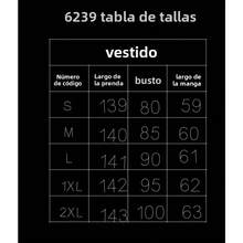 Vestido femenino largo de manga larga con  elegante y de moda textura pura y cintura entallada nuevo de temporada otoño primavera - Beis - Ver 3