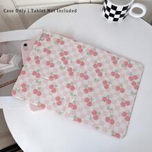 1 chiếc ốp lưng máy tính bảng màu hồng kẻ caro in hình quả anh đào, xoay 360°, có chân đế từ tính đa góc và chức năng tự động tắt/mở màn hình, tương thích với iPad Pro/Air, , Pad 5/6/7, Matepad. - Nhiều màu - Xem 2