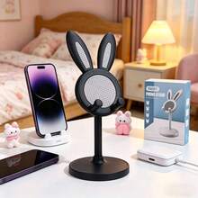 1pc Cute Rabbit Adjustable Desktop Phone Holder, Suitable For All Phones, Adorable Phone Stand, Phone Accessory, Workspace Decor, Rabbit Design, Fun Decoration School Supplies - Multicolor - View 24