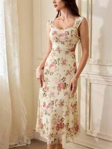 Vestido vintage y elegante para mujer con estampado floral, casual, de corte sirena, para vacaciones de verano, vestidos de verano, vestidos de fiesta, vestidos de graduación, ropa de verano, vestidos de invitada de boda, atuendos de vacaciones para mujer, vestido de boda, vestidos de graduación para mujer, vestido elegante de Pascua para mujer, vestido floral elegante, atuendo de festival, atuendo de concierto de country, vestido de baby shower, atuendo de crucero para mujer, atuendo de brunch, vestido del Día de la Madre - Albaricoque 2 - Ver 7