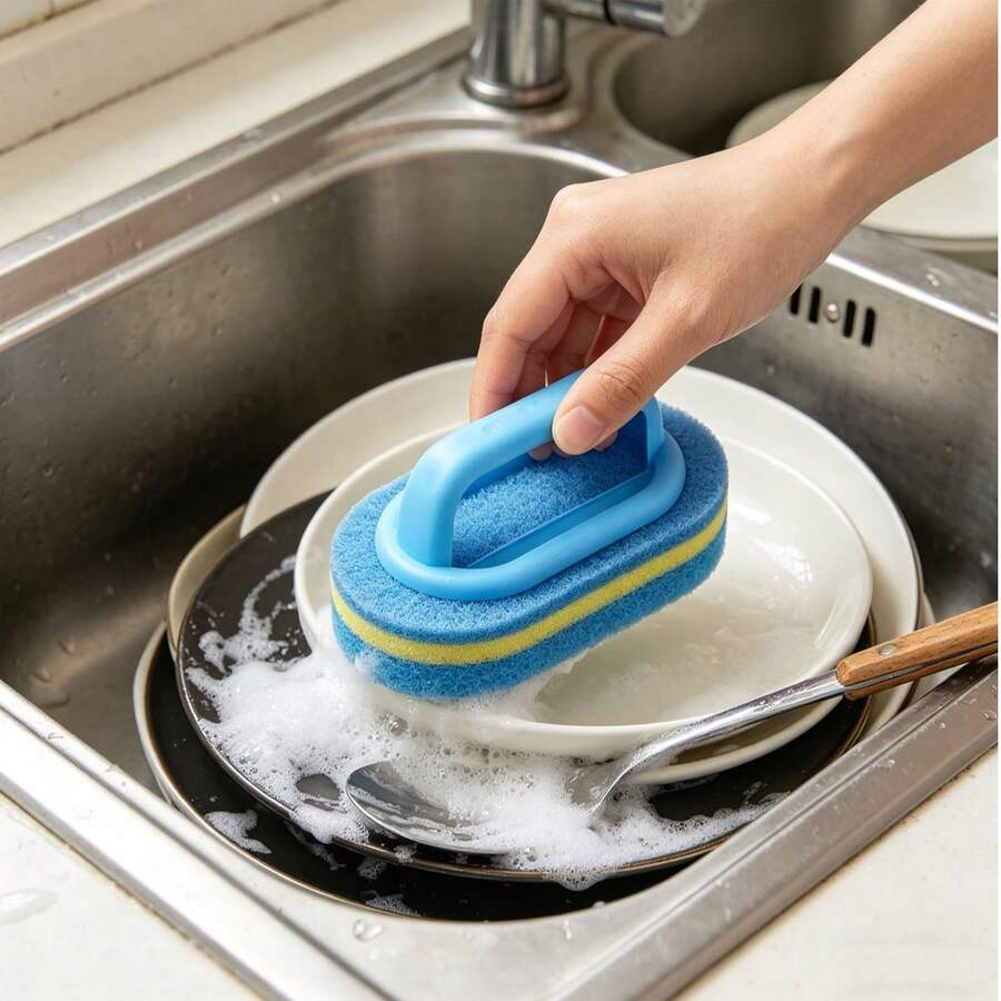 1 pieza Limpiador mágico multiusos - Cepillo para cocina, baño, piso, azulejos, ollas - brocha de esponja - Ver 1