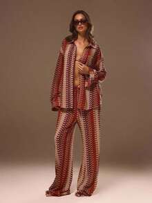 Resort Kimono de Manga Larga con Patrón Texturizado, Estilo Boho Ibiza, Lindo y Sexy, para Vacaciones de Verano, Playa, Traje de Baño, Ropa de Playa, para Otoño, Primavera, Festividades, Carnaval, Festival - Multicolor 2 - Ver 4