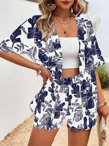 Conjunto de dos piezas para mujer para uso diario - Azul y blanco - Ver 4