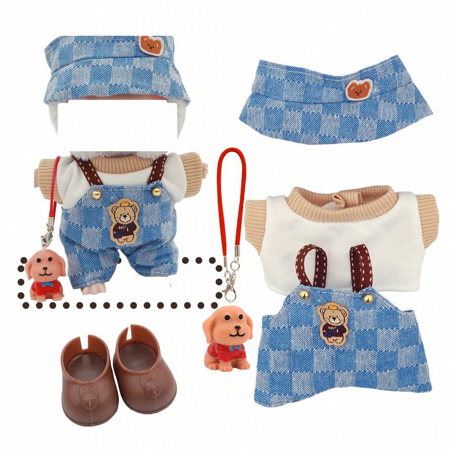 Outfit Set With Dog Pendant, Shoes, For Labubu, Fashionable Accessories And Merchandise (Excluding Plush Doll, Only Clothes And Accessories) - Multicolor - View 1