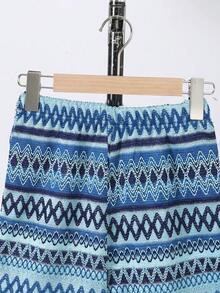 Purechapter Conjunto de camisa polo de manga curta e shorts com patchwork colorido para meninos pré-adolescentes, ideal para as férias de verão. - Azul - Ver 5