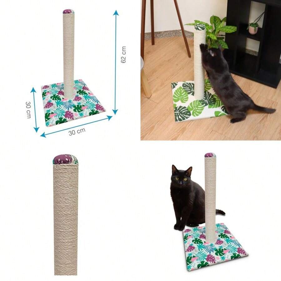 Árbol rascador High de para Gatos Adultos Grandes y pequeños, Accesorios y Juguetes para Mascotas, Juguete calmante para Gatos - Tropical - Ver 1
