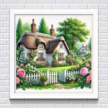 1PC DIY 5D Diamond Painting Kit Garden Cottage Pattern - Round Full Drill Art Mosaic Craft, Home Wall Decor, Unframed - No Frame - View 2