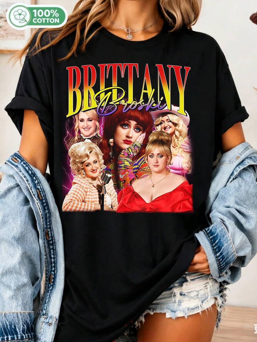 Brittany Broski Bootleg T-Shirt, Retro 90s Brittany Broski Gift, Gift For Fans, Gift For Women And Men, Limited Edition Vintage Brittany Broski T-Shirt - Black - View 1