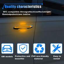 BDZMC 8PCS Reflective Car Door Handle Protector Sticker, Carbon Fiber Auto Door Handle Cup Paint Guard Protective Film, Anti-Scratches Car Door Handle Bowl Sticker, Self-Adhesive &Amp; Non-Marking(Yellow) - ColorD - View 4