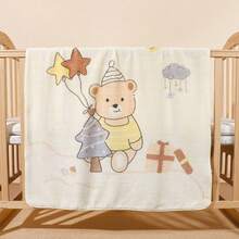 柔软婴儿毯，印有可爱的卡通熊和海星图案 - 舒适的襁褓毯，可机洗，多种颜色可选，多功能婴儿房装饰，适合新生儿和婴儿，趣味设计，耐用婴儿毯 - 彩色 - 查看 7