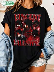 Vintage Retro T-Shirt From The 90s, A Tribute To Vincent Valentine, Vincent VII Gifts For Women And Men - Black - View 1