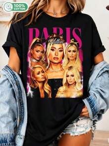 Paris T-Shirt - Funny Retro 90s Shirt, TV Series Actress, Sweatshirts, Hoodie............___ - Black - View 1