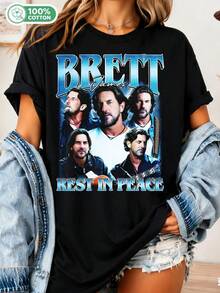 Vintage Unisex Bret James T-Shirt, Bret James T-Shirt, Country Music Composer T-Shirt, Vintage "Rest In Peace" T-Shirt - Black - View 6