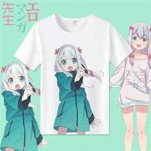 Camiseta Eromanga de la hermana Huang Man, mercancía de anime para profesores, cosplay de manga corta de Izumi Sagiri, ropa 2D, estilo japonés, transpirable. - Negro - Ver 2
