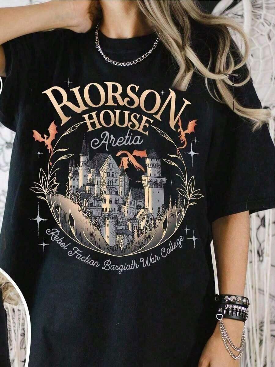 "Novedad 2026" Camiseta de Mujer Talla Grande Negra de Manga Corta con Cuello Redondo y Estampado Digital Vibrante, Lavable a Máquina, Corte Regular para Atuendo Casual - Rojo - Ver 1
