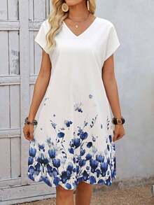 Faunlyn Vestido de verano para dama con cuello en V bordado, lazo y detalles ahuecados - Multicolor - Ver 4