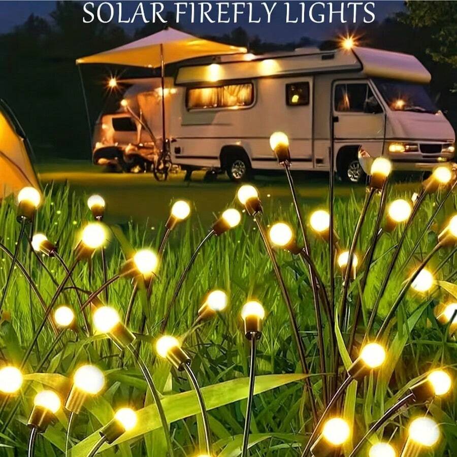 1/2 Paquete de Luces de Jardín Solares, 6/8/10 Luces Solares LED para Exteriores, Luces Decorativas para Exteriores, Luces Solares Oscilantes, Luces de Luciérnagas, Adecuadas para Jardín, Sendero, Decoración Exterior, Luces Solares Oscilantes de Bombilla Grande