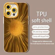 Tema de energía de explosión solar abstracta doradafunda de teléfono Fundas compatibles con ,Apple,VIVO,OPPO,,, y Honor.Fabricadas en silicona TPU,ofrecen protección contra golpes y caídas.regalos para mamá - Blanco - Ver 5