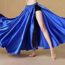 1 chiếc váy dài khiêu vũ thời trang dành cho nữ, chất liệu satin, xẻ tà đôi, dáng phồng, thích hợp cho múa bụng, flamenco, rock. - Nhiều màu - Xem 21