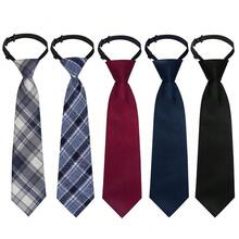 5pcs Boy's Necktie Pre-Tied Adjustable Neck Strap Tie For Wedding Graduation School Uniforms - Grey - View 8