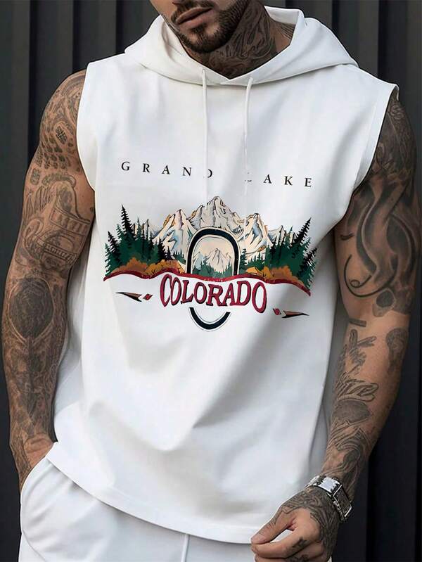 Men's Summer Drawstring Sleeveless Tank Top