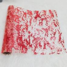 1卷金色箔网眼桌布，100%涤纶编织长方形桌旗，易于裁剪，时尚美观，适用于新年、圣诞节、生日、婚礼装饰 - 紅色 - 查看 4