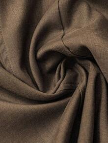 Shorts de mujer de cintura alta de color gris oscuro minimalista y de moda, con cierre de cremallera en la espalda, adecuados para el uso diario, citas y ocasiones románticas - Camel - Ver 4