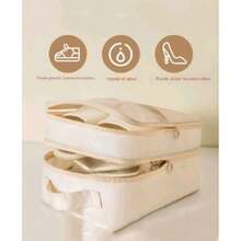 Borsa da viaggio grande e impermeabile per scarpe, borsa per scarpe portatile con cerniera, borsa da viaggio unisex, accessorio da viaggio, pratico e portatile. - Beige - Visualizzare 4