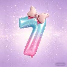 Gradient Bowknot Number Balloon Set, Includes Gradient Number Foil Balloons And Mini Bowknot Shaped Balloons, Suitable For Girls Birthday Party Decoration, First Birthday Party, Princess Theme Party And Other Events - View 10