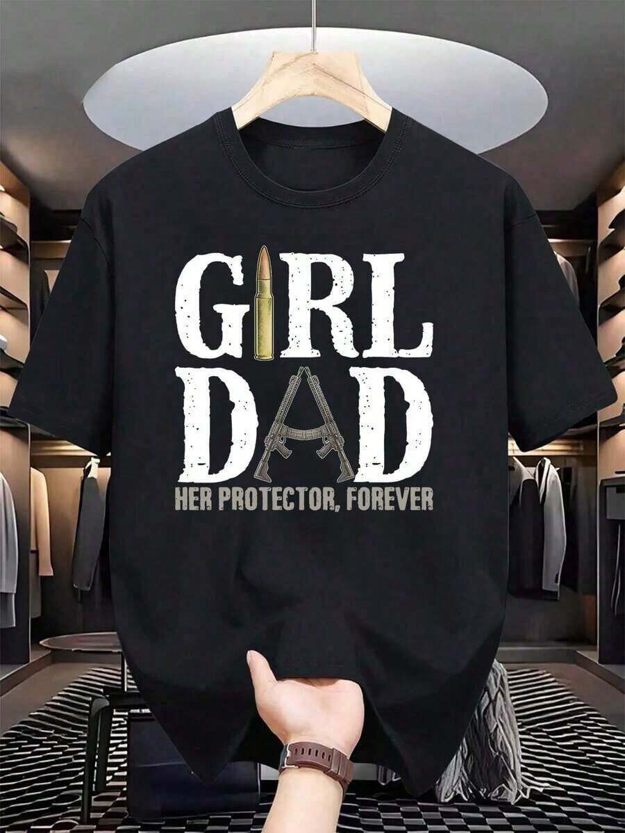 1 pieza Camiseta del Día del Padre para Papá Camiseta Casual para Hombre 100% Algodón, Regalos para Hombres, Ropa Casual de Verano Perfecta, Ideas de Regalos Únicas para el Día del Padre, Camiseta de Algodón de Alta Calidad para Hombre.180g 100% Algodón suave - Negro - Ver 1
