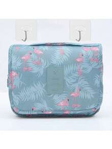 1 Multifunctional Travel Cosmetic Bag, Large Capacity Cosmetic Bag, Double-Layer Waterproof Storage Bag, PU Leather Cosmetic Bag, Portable Toiletry Bag, Travel Essential, Travel Accessories, Cruise Essential, Bathroom Storage Essential - Pink - View 14