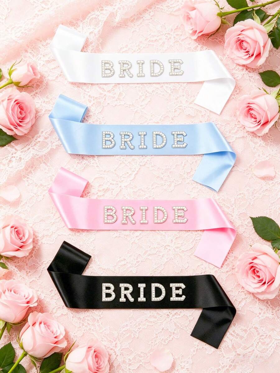 1pc Crystal Embellished Bride Shoulder Strap, Single Party Supplies, Bridal Shower Decoration, Bridesmaid Accessory, Wedding Party, Decor