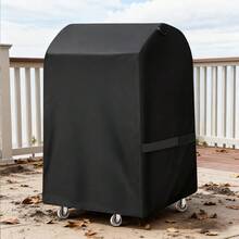 32-Inch Heavy Duty Grill Cover With Drawstring Closure - 210D Oxford Polyester And UV-Resistant Outdoor Barbecue Protective Cover, Fits , Brinkmann, Char-Broil // Propane Grill - All-Weather Cover With Buckle (Fits 32-Inch) - Black - View 15