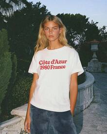 Camiseta con Estampado de Playa Azul: Estilo vintage de la Riviera Francesa, retro de los 80, alta calidad - Blanco - Ver 8