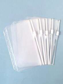 1pc A5/A6 Transparent PVC Zipper Binder Pocket, Durable & Waterproof, 6-Ring Design, Convenient For Organizing Documents, Photos, Cash | Suitable For Home, Office, Travel Loose-Leaf Notebook Storage Bag, Can Store Stationery, Receipts, School Supplies, Back To School Season. (Available In A5/A6 Size) - Zipper Bag - View 2