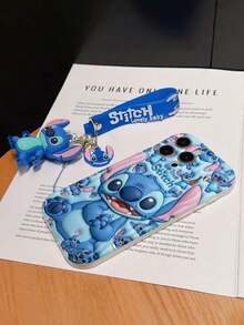 Has Authorized, Phone Case - Chain Set, The Stitch Lilo & Stitch 3D Phone Case Plus A Silicone 3D Stitch Bracelet With Metallic Ring Removable Bracelet, Stitch And Angel Pattern, Compatible With Iphone 17/16/15/14/13/12/11/XS/XR/X Plus Pro Max, A Stylish Cartoon Phone Case, The Perfect Gift Choice, Phone Protection, Durable Phone Cover, Great Gift For Friends And Family - 白色風格 - 查看 6