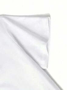 Camiseta de manga corta con cuello redondo y estampado gráfico del Club de Café Espresso, casual de verano - Blanco 1 - Ver 8