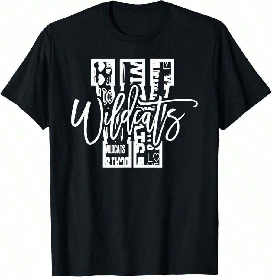 Camiseta de Regreso a Clases de los Wildcats para Fanáticos del Espíritu Escolar - Negro - Ver 1