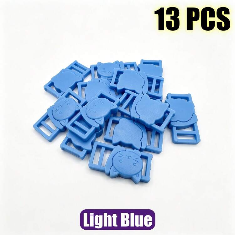 RoYishi 13pcs/Pack 3/8 Inch Mixed Color Plastic Clasps, Suitable For Cat Collars, Webbing, Clothing, Handmade DIY Sewing Accessories - 13pcs - View 14